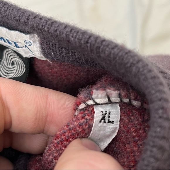 Camela Button Front Cardigan XL pink VTG 1970s Wool Woolmark Pattern Cropped - Picture 8 of 8